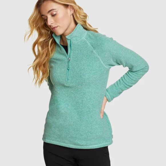 Eddie Bauer EUC quest fleece 1/4 zip pullover color beach glass size S - Picture 1 of 5